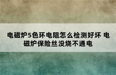 电磁炉5色环电阻怎么检测好坏 电磁炉保险丝没烧不通电